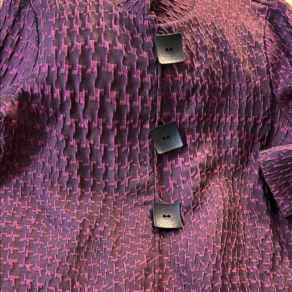 Ali Miles Deep Purple/Plum Jacket with Square Black Buttons - Picture 4 of 11